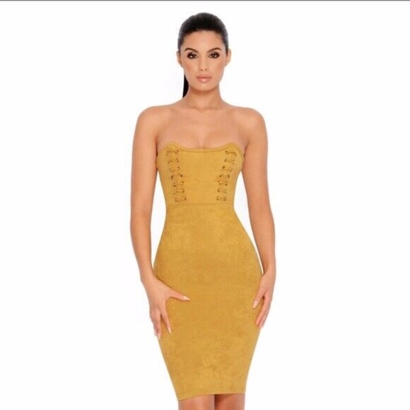 Mustard Midi Dress - Picture 3 of 4